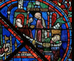 Les rêves en prison en Joseph. Vitrail de la cathédrale de Chartres