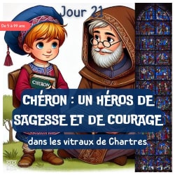 Chéron : Un héros de sagesse et de courage - vitrail de saint Chéron de la cathédrale de Chartres