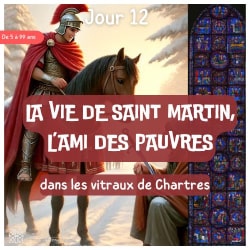 L’ami des pauvres - vitrail de Saint-Martin de la cathédrale de Chartres