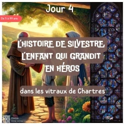 L’Histoire de Silvestre, l’enfant qui grandit en héros - vitrail de Saint Silvestre de la cathédrale de Chartres